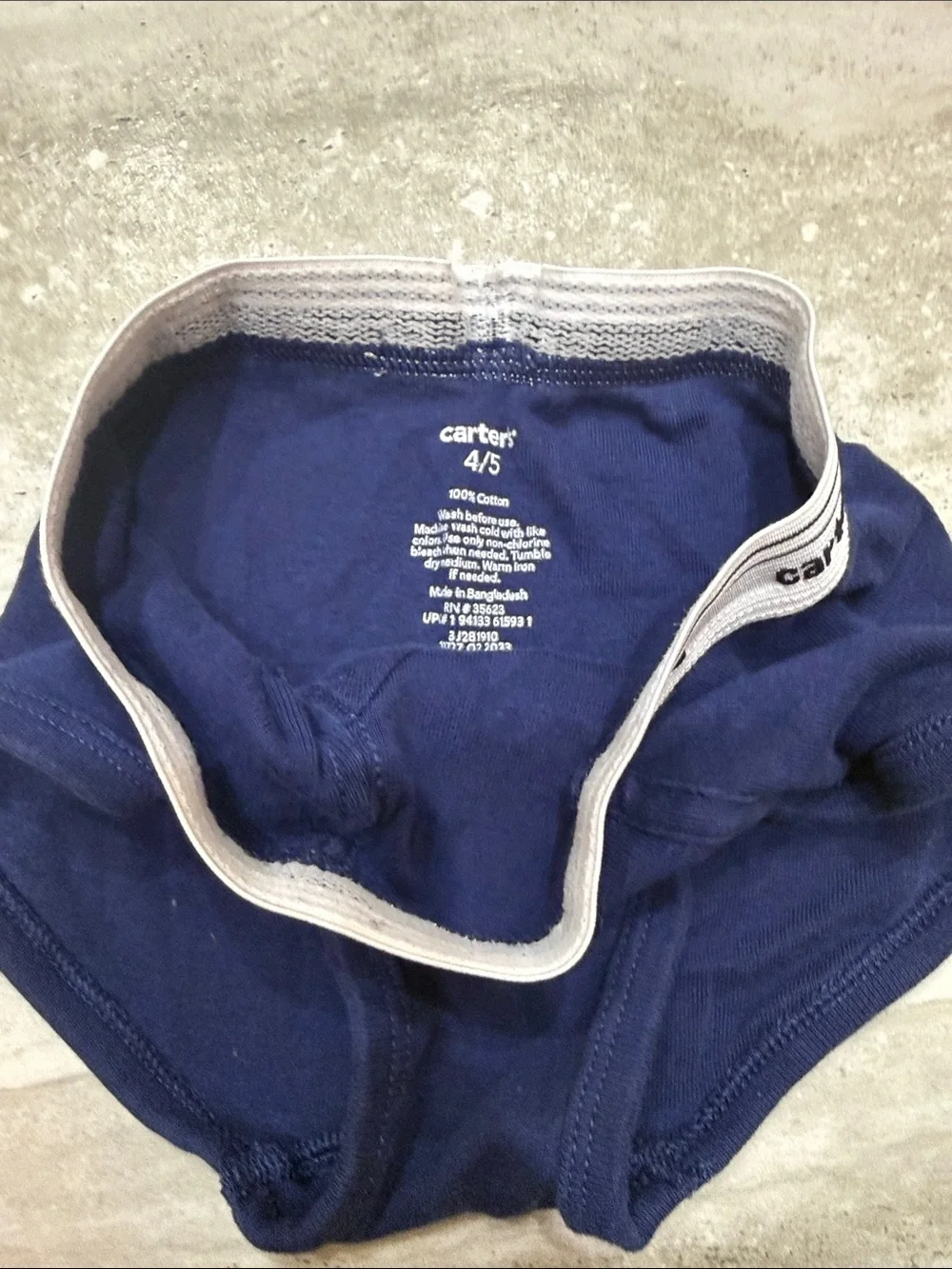 Carter's Navy Briefs with Yellow Dump Truck Graphic